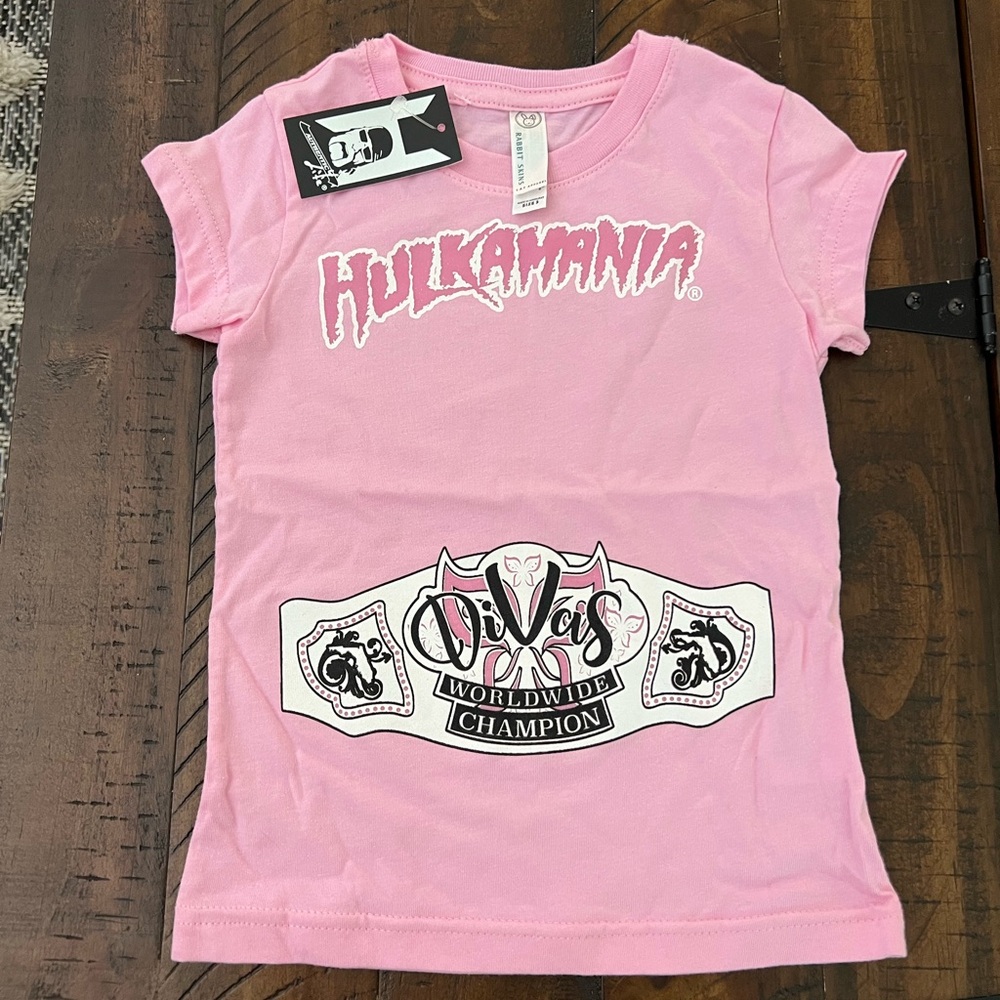 *New* Hulkamania (Hulk Hogan) Toddler Pink Tshirt Size 3T
